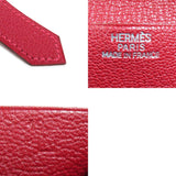 Hermes Unisex Chevre Myzore Leather Long Wallet (bi-fold) Rouge Grenat