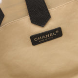 CHANEL Central Station Tote Bag, Coated Canvas, Leather, Women's, Black, Beige, Multicolor, A34026