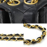 Chanel Shoulder Bag Matelasse Lambskin Black Chain Coco Mark Women's CHANEL