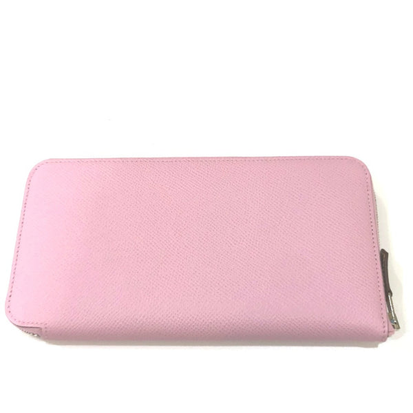 Hermes Overall handle Zip Around Long Wallet Morve Silvest Pink Based SilverHardware