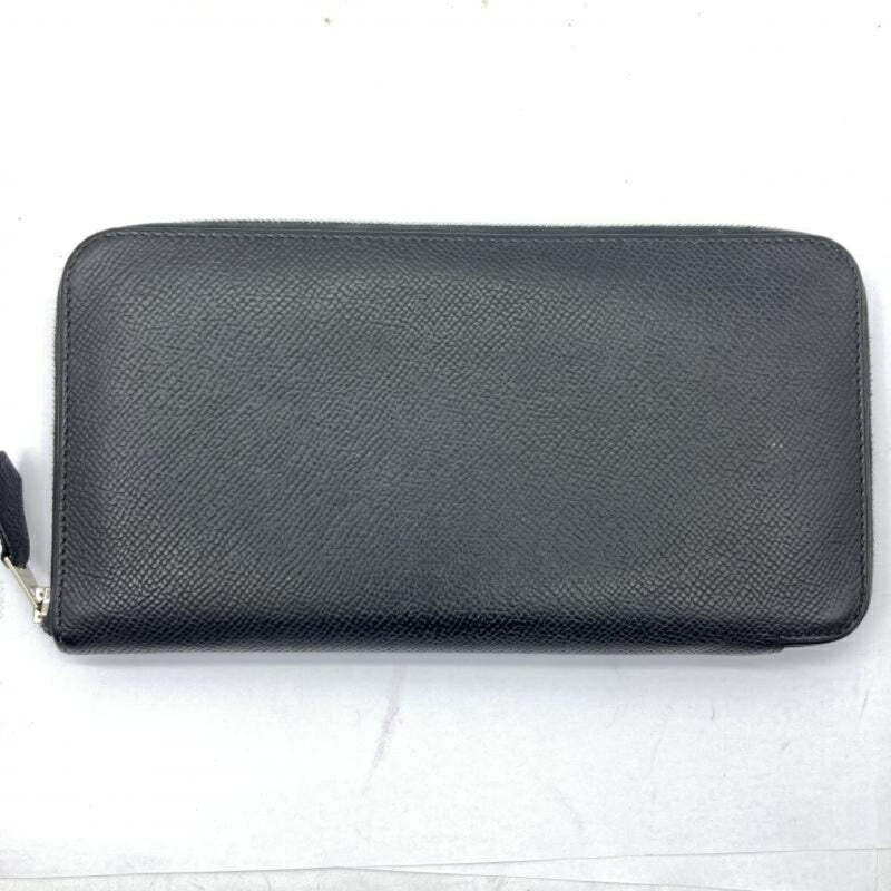 HERMES Azap Long Classic Hermes Wallet Round Black