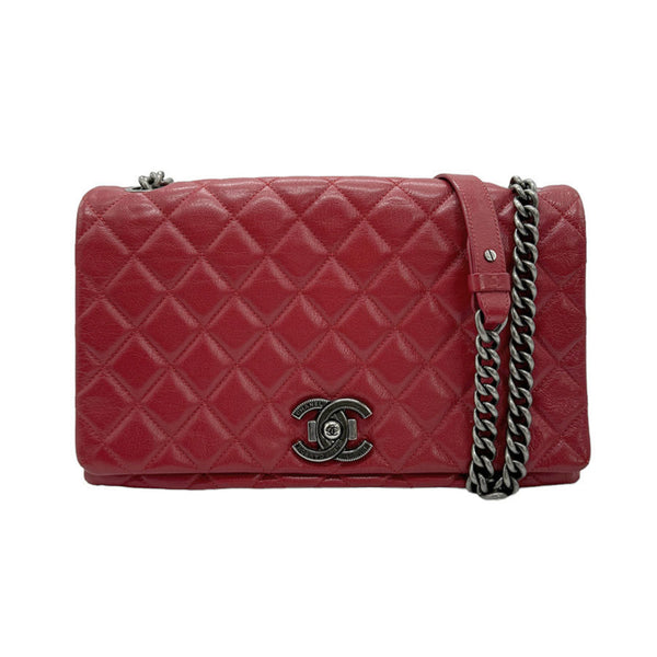 CHANEL Shoulder Bag Leather Red Women's z0763