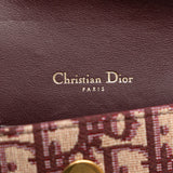 Christian Dior Dior Trotter Saddle Shoulder Waist Bag Bordeaux Wine Red Canvas Leather Women's