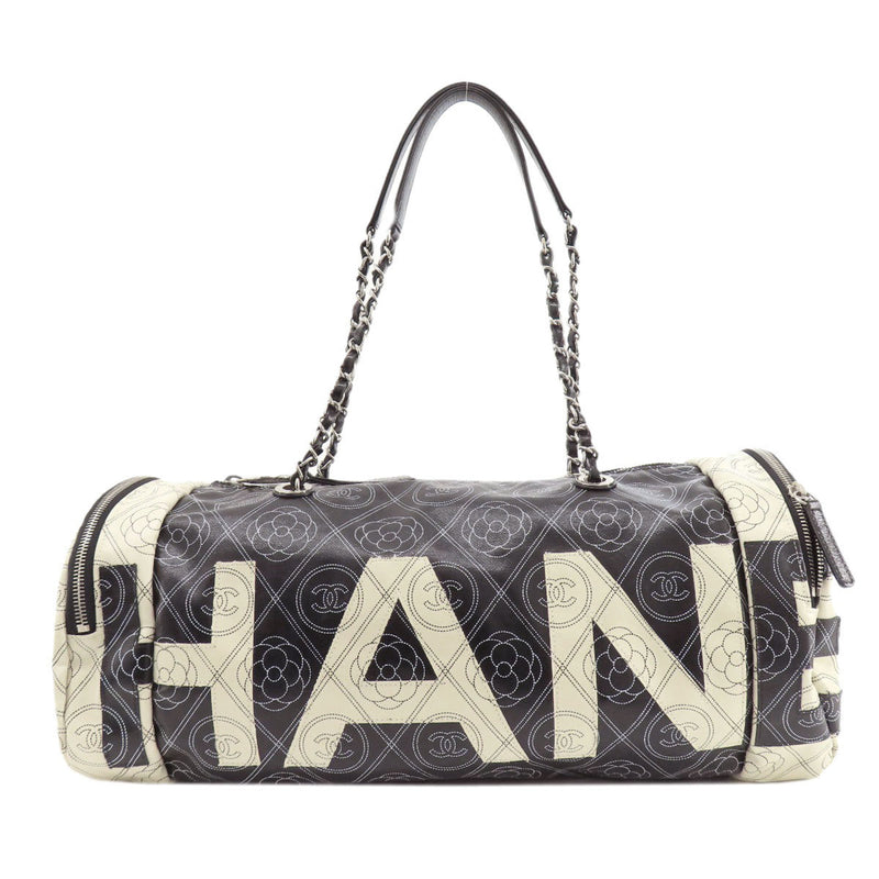 Chanel Coco Mark Camellia Boston Bag Coated Canvas Women's CHANEL