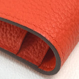 Hermes With coin purse Long Wallet Rouge tomato Orange red