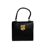 CELINE Ring Hardware Calf Leather Handbag Pouch Black 68803