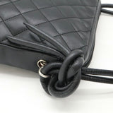 CHANEL Cambon Line Coco Mark Medium Pochette Shoulder Bag Black A25178