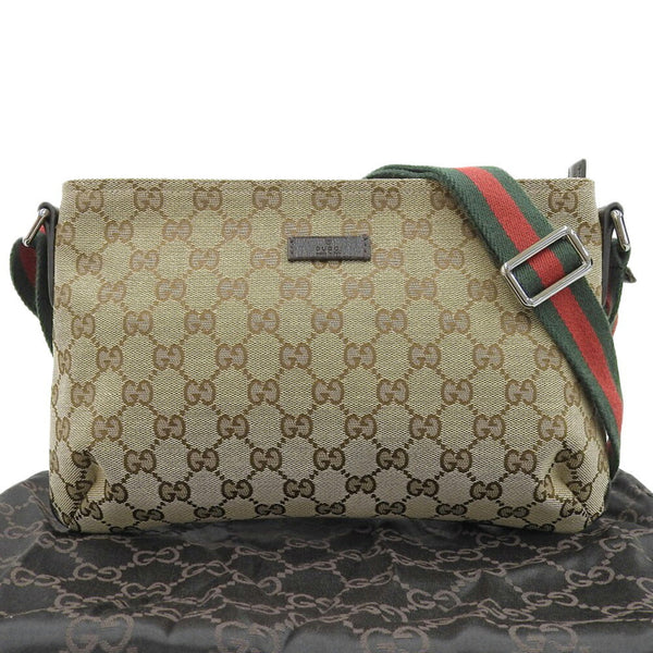 GUCCI GG Canvas Sherry Line Shoulder Bag 189749 001998 Beige