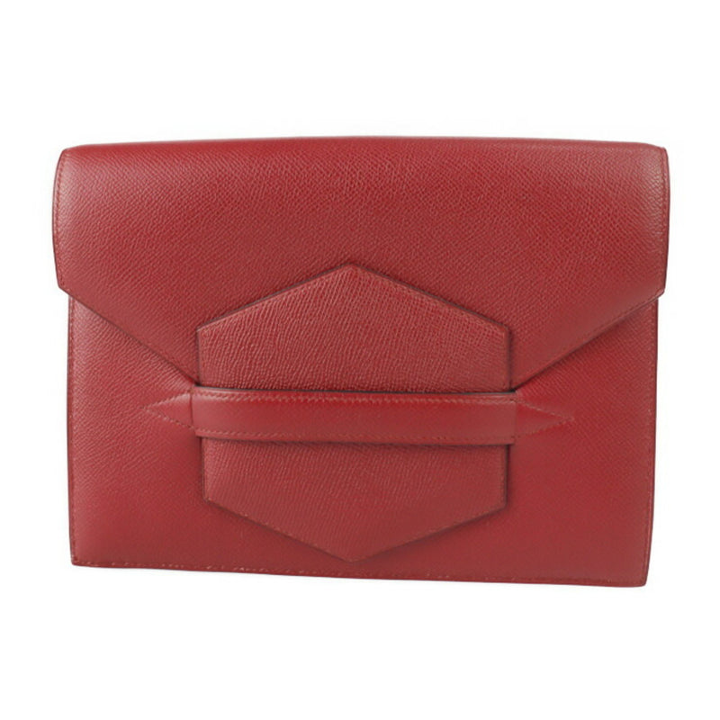 HERMES Hermes Faco Clutch Bag Couchbel Red Series Second 〇T Engraved