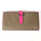 Hermes HHardware Long wallet Long Wallet Etoupe/Rose Tyrian pink gray