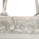 Christian Dior Dior Book Tote Medium Embroidery Handbag Bag Grey Canvas Women's