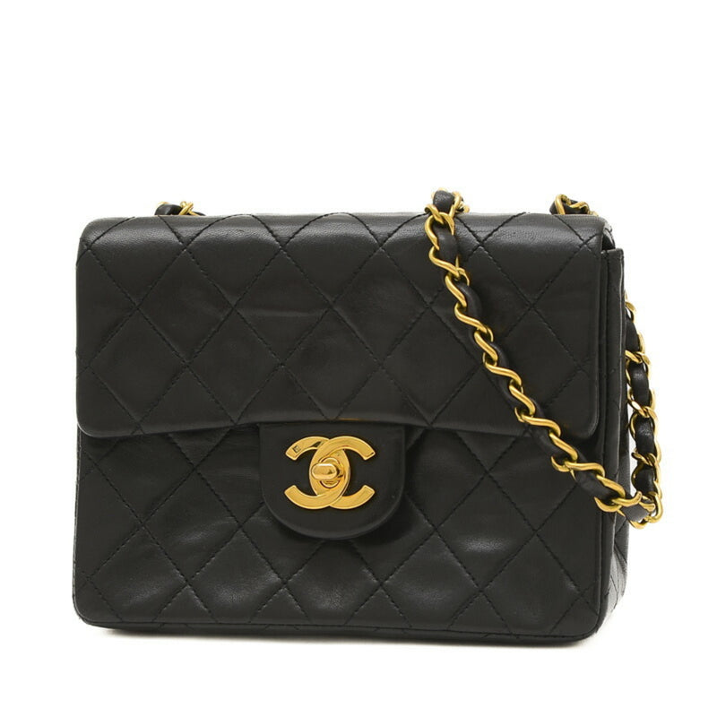 Chanel Matelasse Chain Shoulder Bag in Lambskin Black