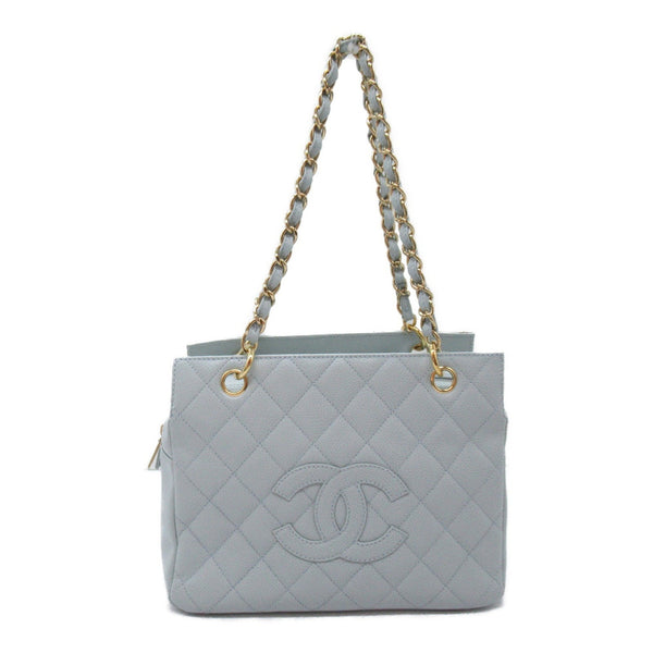 CHANEL Chain Shoulder Bag Caviar Skin (Grained Calf) Women's Blue Light