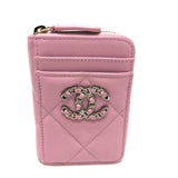 Chanel CC Mark CC wallet/wallet coin purse pink SilverGoldHardware