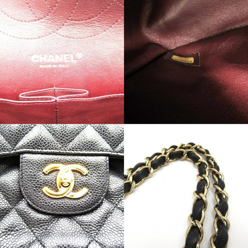 CHANEL Deca Matelasse Chain Shoulder Bag Caviar Skin (Grained Calf) Women's Black