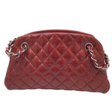 CHANEL Chanel Matelasse Chain Bag Handbag Aged Calf Leather Red Women's