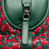 Chanel Coco Mark Boston Bag Shoulder Green Red Leather Women's CHANEL