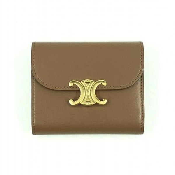 CELINE Triomphe Small Flap Wallet Brown R-A Celine