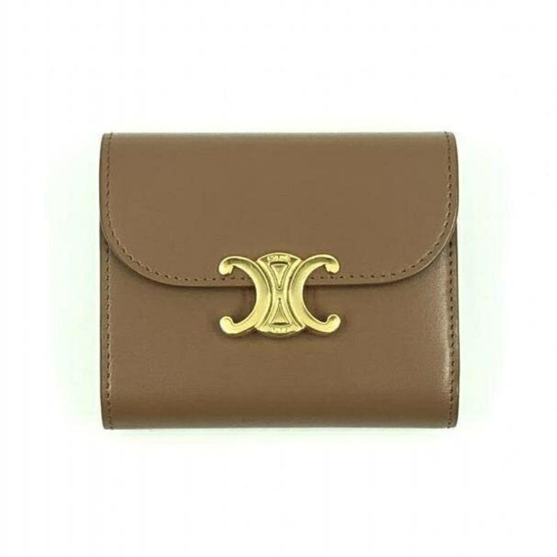 CELINE Triomphe Small Flap Wallet Brown R-A Celine