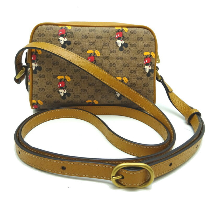 Gucci Disney Collaboration Mickey Small Women's Shoulder Bag 602536 GG Supreme Pattern/Beige