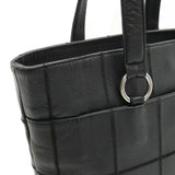 CHANEL Chocolate Bar Tote Bag Leather Black