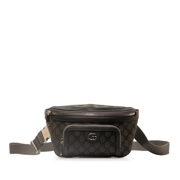 Gucci GG Supreme Marmont Waist Bag Body 733868 Grey PVC Leather Women's GUCCI