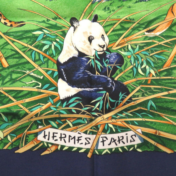 Hermes Carré 90 SICHLIAN Sicilian Animal Sichuan Silk Navy Scarf Muffler Blue