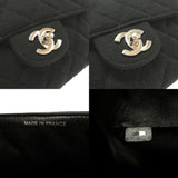 Chanel Double Face Matrasse Jersey Black Handbag Coco Mark