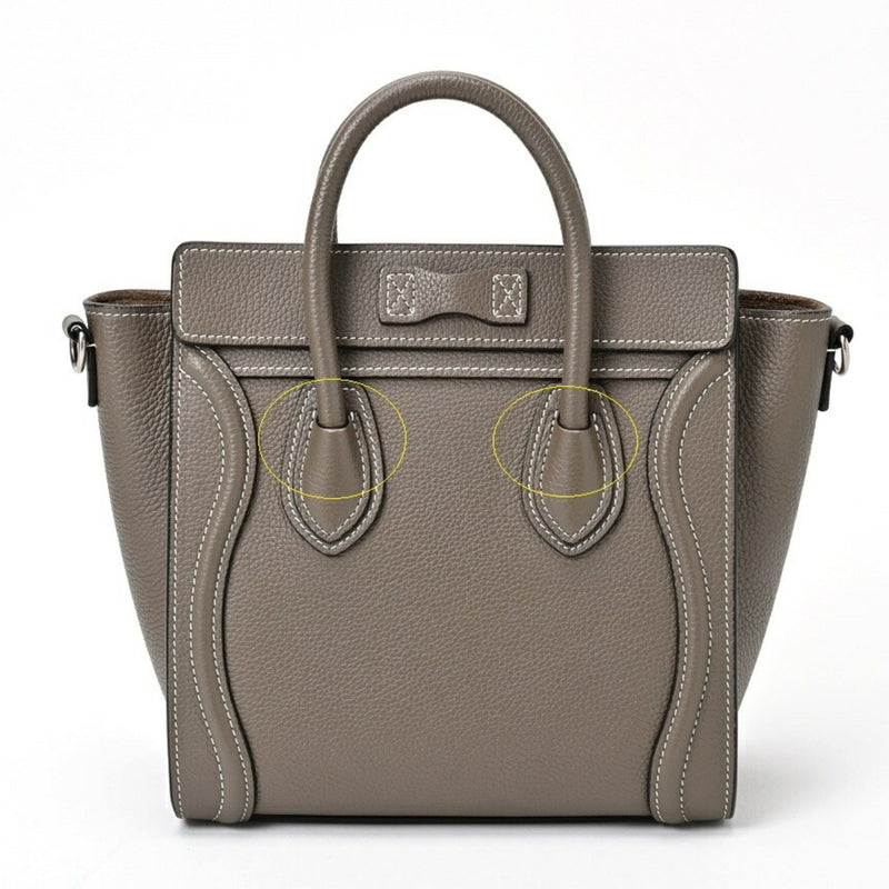 CELINE Luggage Nano 189243DRU.09SO 168243DRU.09SO Drummed Calfskin Suri (Greige) S-156713