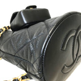 CHANEL Rucksack Backpack Small Matelasse Quilted Leather Black Women's AS3947