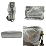 CHANEL Shoulder Bag Gabriel Leather Silver Women's n0026