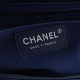 CHANEL Chevron V-stitch shoulder bag, caviar skin, women's, blue