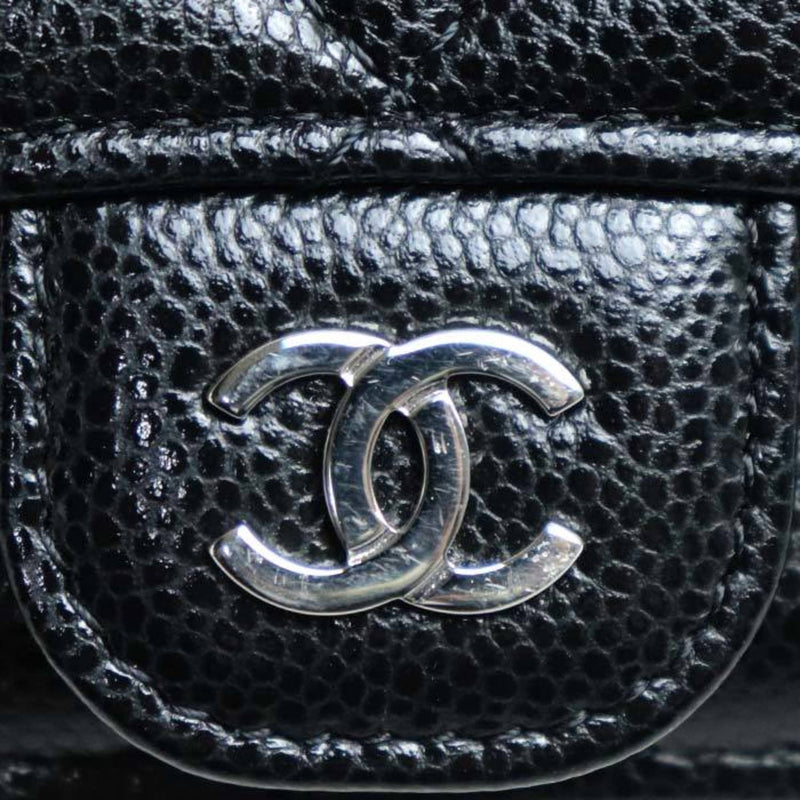 CHANEL Classic Line Card Case Coin Black AP2570 Women's