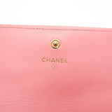 Chanel Boy Chanel A80286 Women's  Lambskin Long Wallet (bi-fold) Light Pink