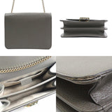 GUCCI Crossbody Shoulder Bag Interlocking G Leather/Metal Gray/Light Gold Women's 510304