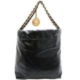 Chanel 22 Women's Handbag AS3980 Calfskin Black