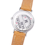 Hermes Meteor Quartz Watch SS/Leather Ivory Dial