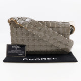 CHANEL Puzzle Shoulder Bag Plastic x Canvas 2001 A5 Flap Women's