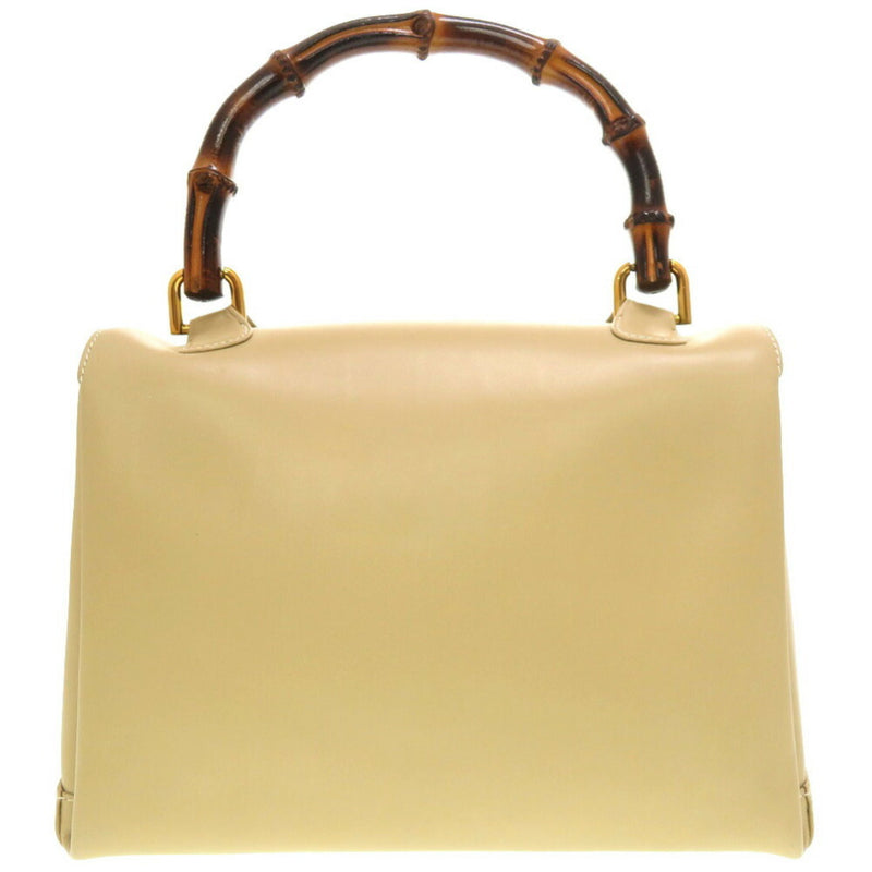 Gucci Bamboo Leather Beige 000 23 0116 Handbag Bag 0188 GUCCI