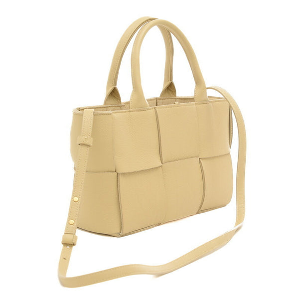 Bottega Veneta Maxi Intrecciato Arco Tote Bag Leather Beige