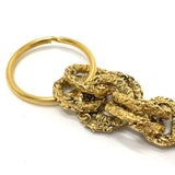 Chanel Coco CC Mark Charm 03A Key ring Gold x Black