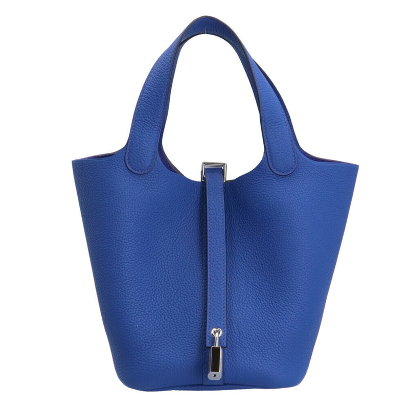 Hermes Picotan Lock PM Handbag Taurillon Clemence Blue Women's HERMES