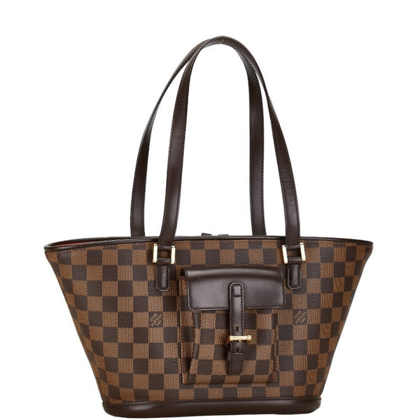 Louis Vuitton Damier Manosque PM Tote Bag N51121 Brown PVC Leather Women's LOUIS VUITTON