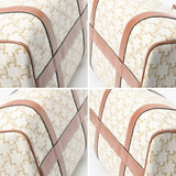 CELINE Boston Bag 19037 Triomphe Canvas Calf Tan White E-156517