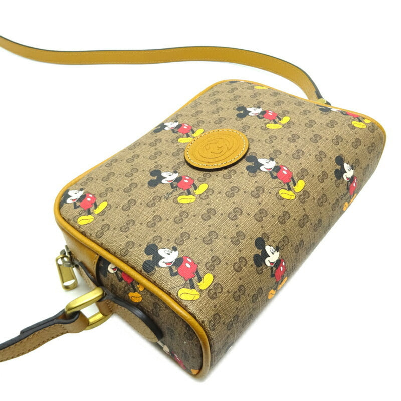 Gucci Disney Collaboration Mickey Small Women's Shoulder Bag 602536 GG Supreme Pattern/Beige