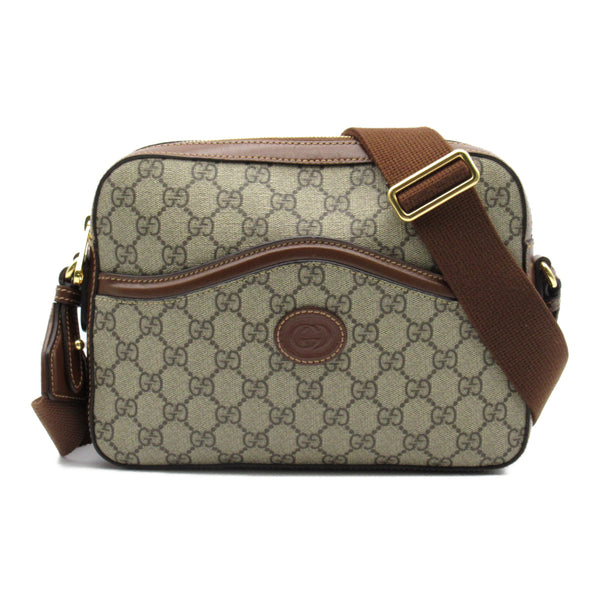 GUCCI GG Supreme Shoulder Bag Beige Brown PVC coated canvas 675891