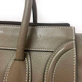 Celine Tote Bag Luggage Shopper Beige Gray 165213 Leather CELINE Stitch Ladies