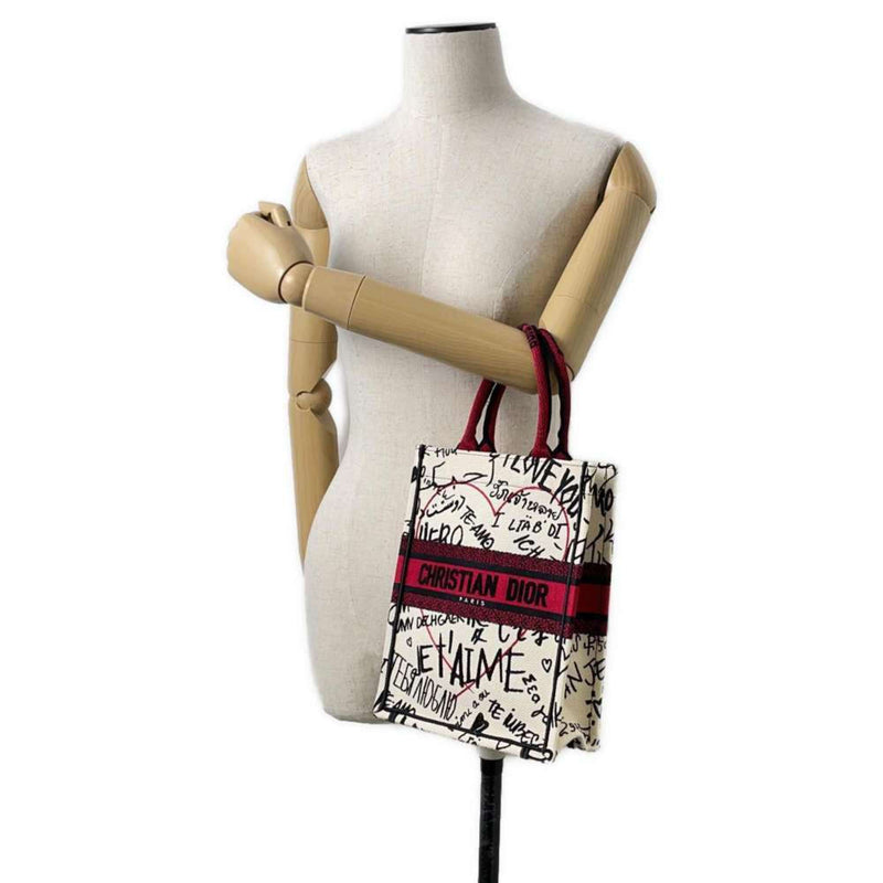 Christian Dior Handbag Amour Book Tote Small Canvas White