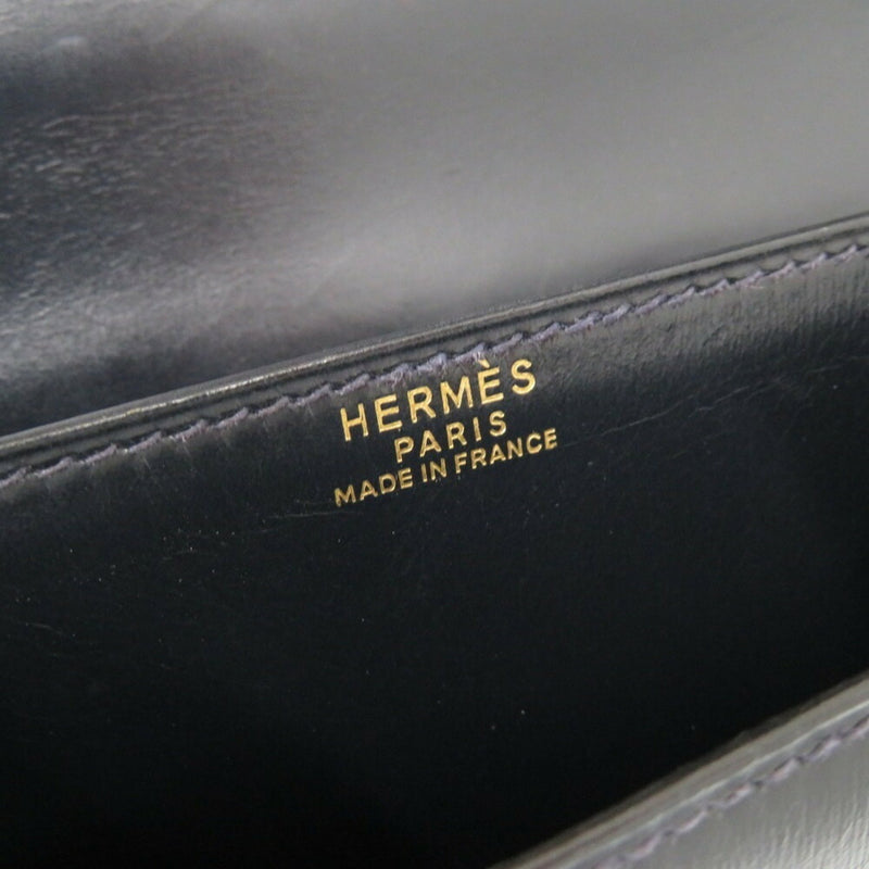 Hermes Tassel Box Calf Navy 〇R Stamped Shoulder Bag 0252 HERMES