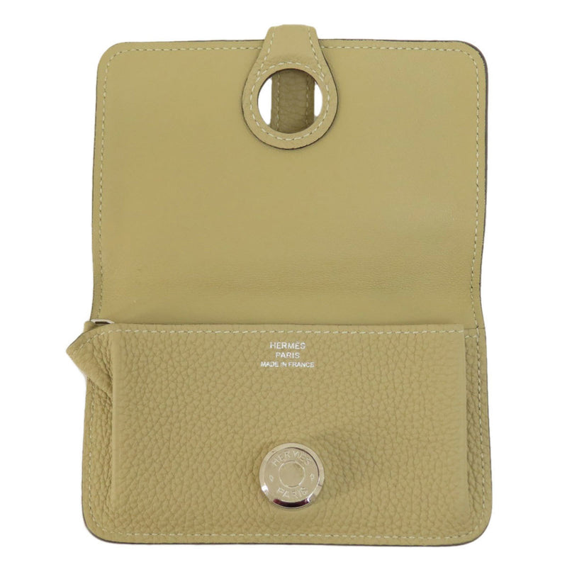 Hermes Dogon Wallet/Coin Case Beige Taurillon Women's